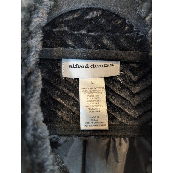 ALFRED DUNNER Vest Women’s Black Soft Faux Fur Lined Pockets Relaxed Fit Large - Picture 9 of 11